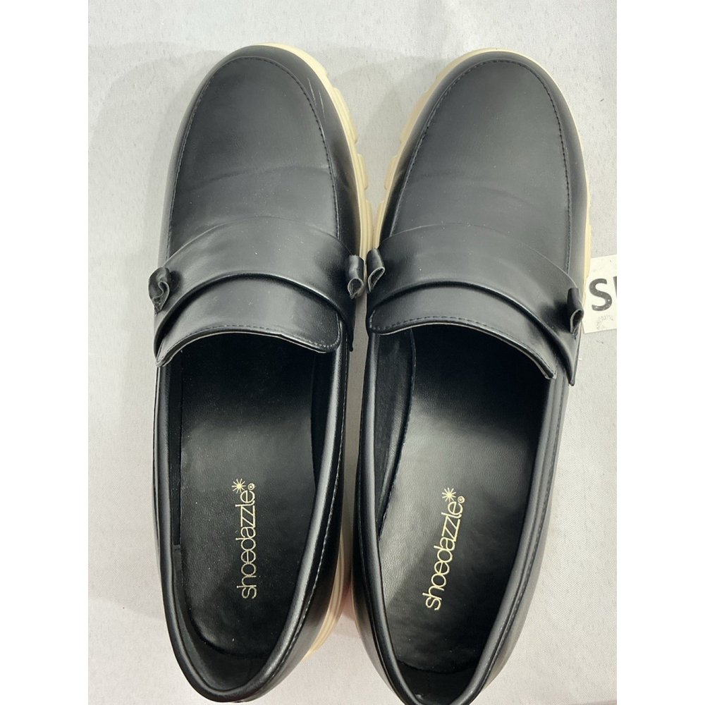 Womans Shoedazzle Elm Chunky Loafers 11 Black Slip On - Picture 6 of 10